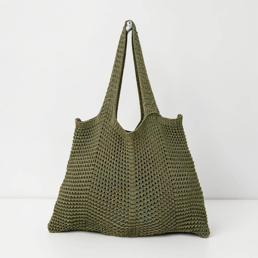 Sac de plage en crochet à motifs ajourés - Coton