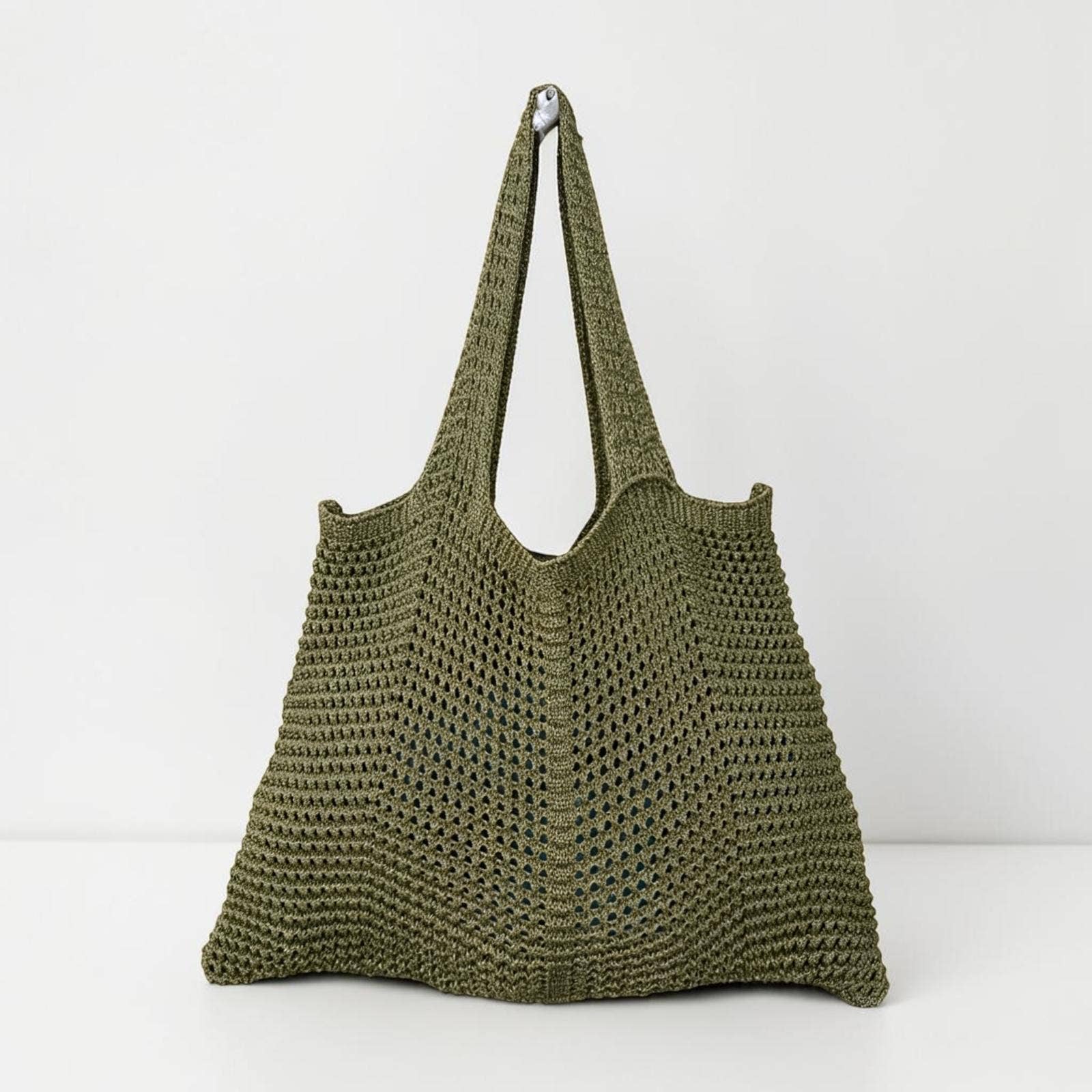 Sac de plage en crochet à motifs ajourés - Coton