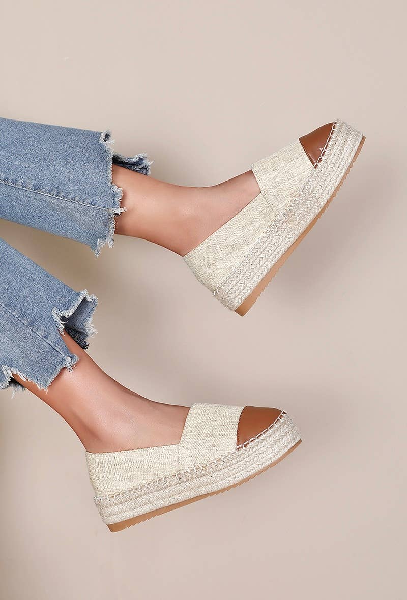Espadrille compensée Bicolore tendance