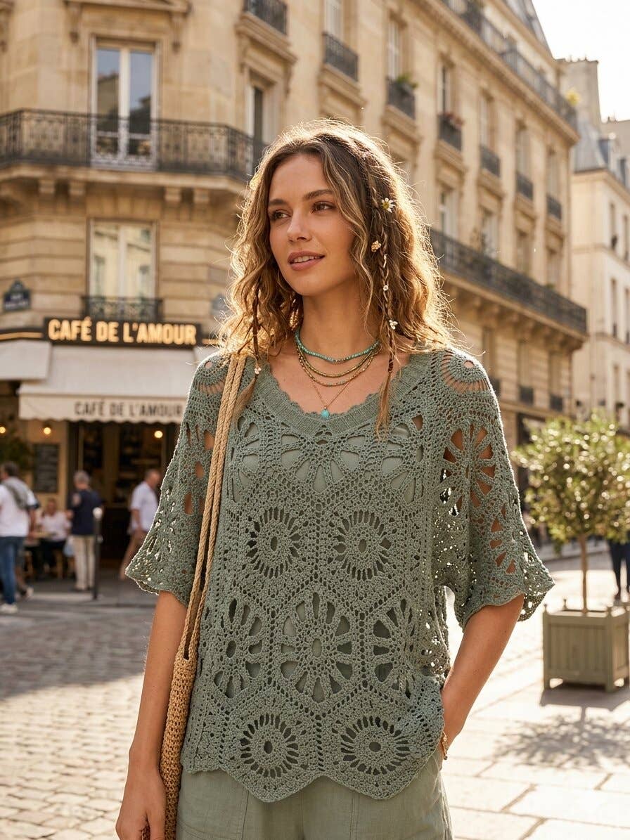 Top en crochet avec débardeur